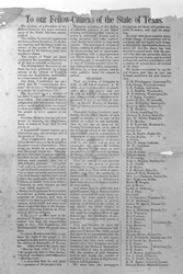 Texas Sezessionsverordnung, 8. Januar 1861 (Druck)